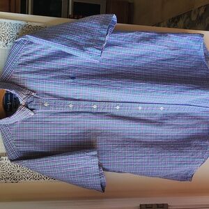 Polo RALPH LAUREN Men's SHORT SLEEVE BUTTON DOWN CLASSIC FIT PLAID SHIRT sz L